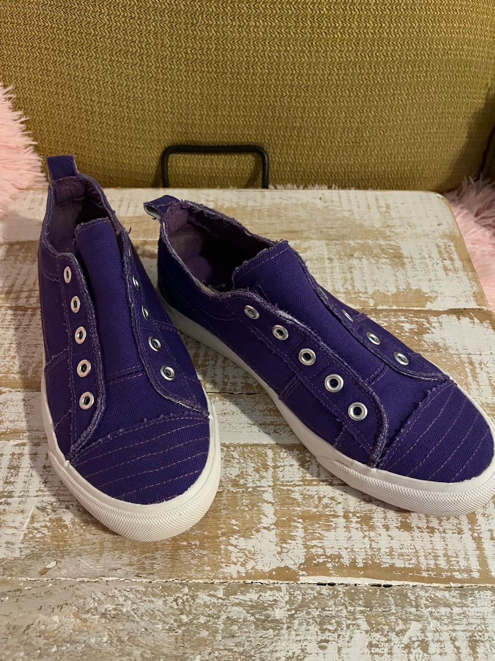 Corky’s Purple Slip-On Canvas Sneakers